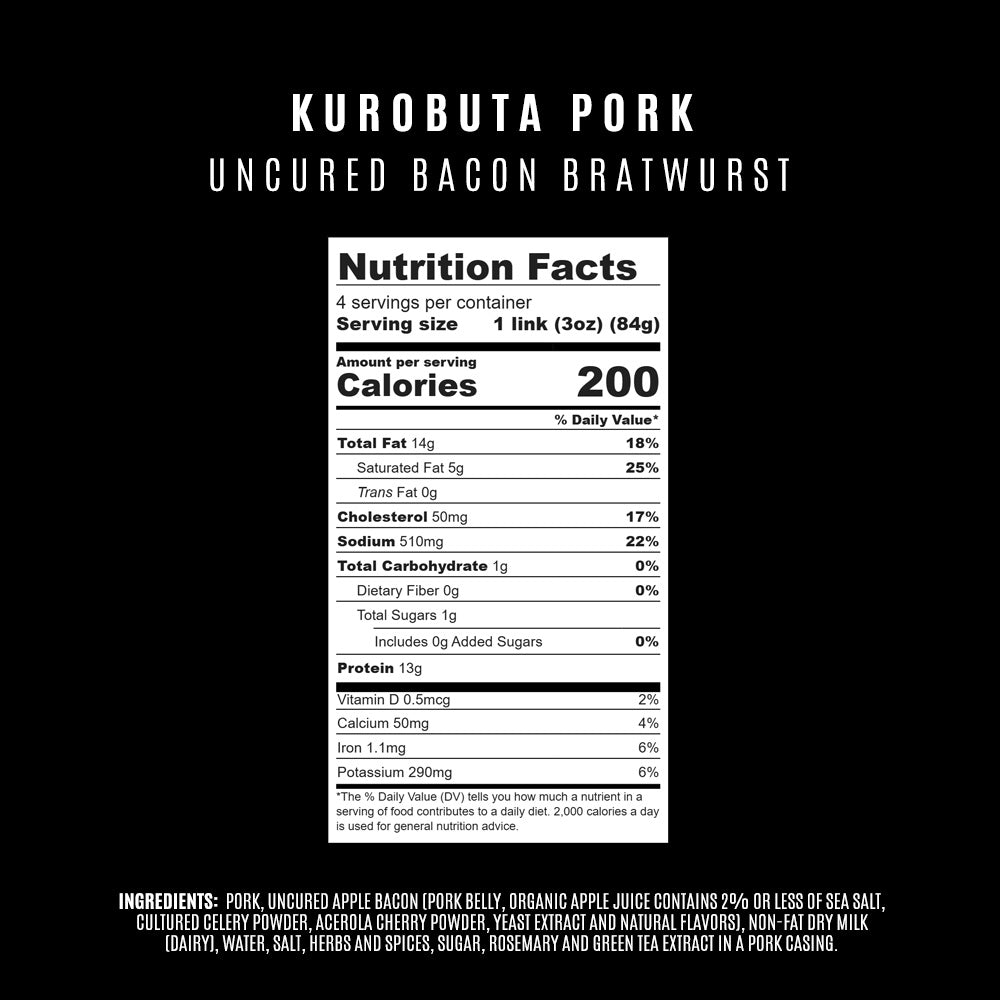 Uncured Bacon Bratwurst